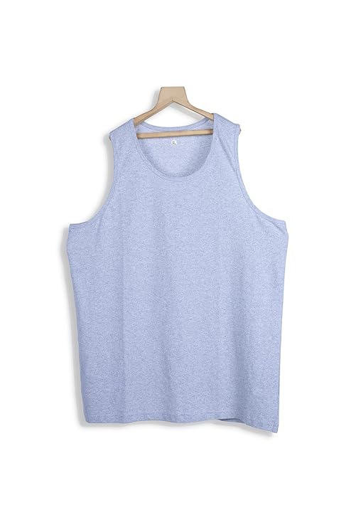 Classic Cotton lycra Sleeveless Regular Fit Tank Top, Racer Back Tees - Light Blue