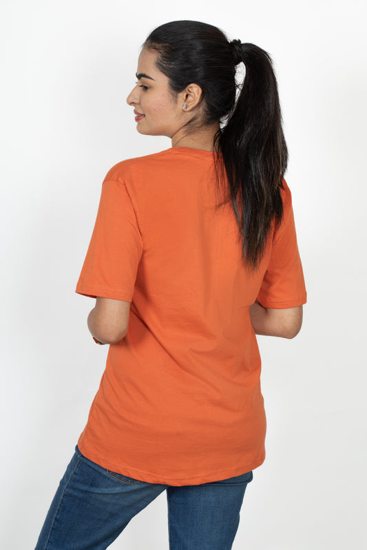 100% Cotton Round Neck T-Shirt – Short Sleeve - Orange