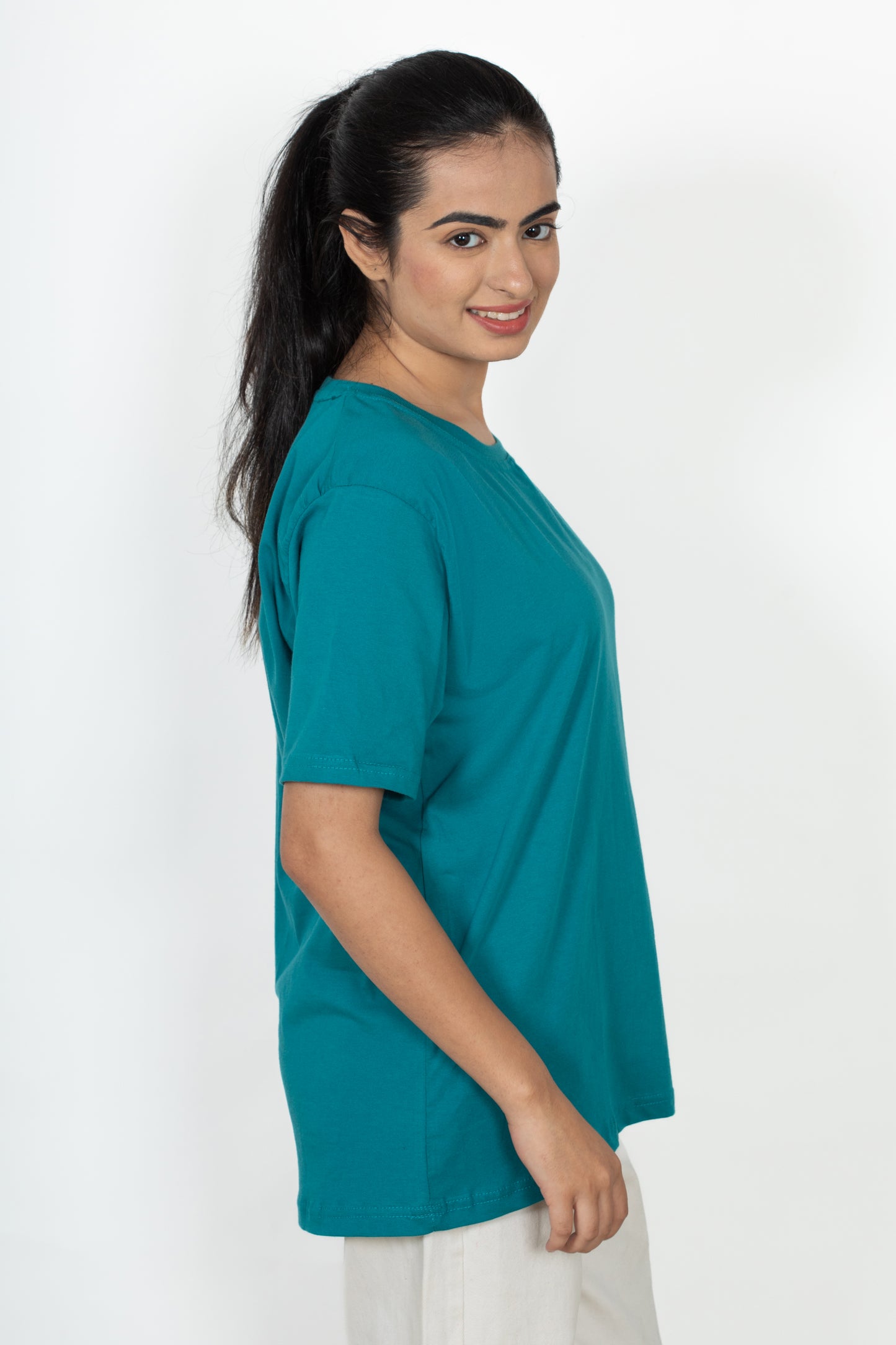 100% Cotton Round Neck T-Shirt – Short Sleeve - Teal