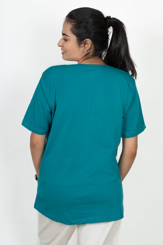 100% Cotton Round Neck T-Shirt – Short Sleeve - Teal