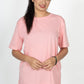 100% Cotton Round Neck T-Shirt – Short Sleeve - Pink