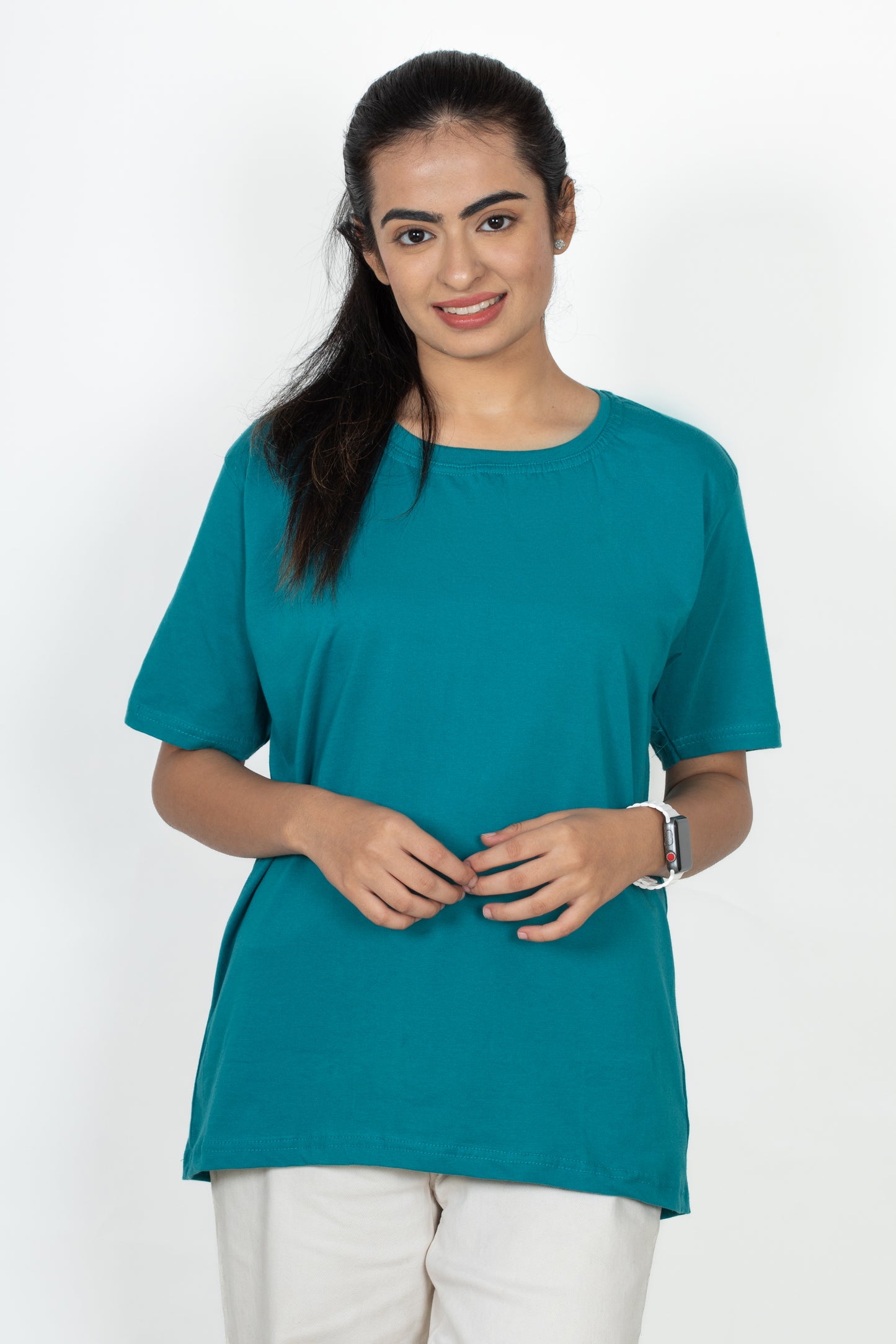100% Cotton Round Neck T-Shirt – Short Sleeve - Teal