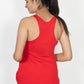 Classic Cotton lycra Sleeveless Regular Fit Tank Top, Racer Back Tees - Red