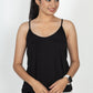 Classic Cotton lycra Sleeveless Regular Fit Tank Top, Spaghetti - Black