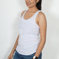 Classic Cotton lycra Sleeveless Regular Fit Tank Top, Racer Back Tees - White