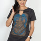 100% Cotton Round Neck Tee - Women's Half Sleeve Casual Printed T-Shirt - Charcol Grey