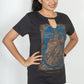 100% Cotton Round Neck Tee - Women's Half Sleeve Casual Printed T-Shirt - Charcol Grey