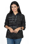 Printed Cotton Hoodie - Full Sleeve Regular Fit Tee - 100% Cotton Hooded Neck Top - Charcoal grey01