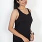 Classic Cotton lycra Sleeveless Regular Fit Tank Top, Racer Back Tees - Black