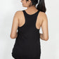 Classic Cotton lycra Sleeveless Regular Fit Tank Top, Racer Back Tees - Black
